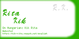 rita kik business card